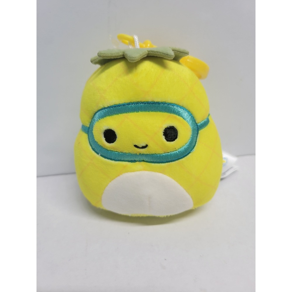 Squishmallows Maui the Pineapple with Goggles 3.5 Inch Plush‎ Keychain Clip NWT